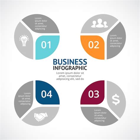 Premium Vector Vector Infographic Presentation Template Circle Diagram Chart 4 Steps Parts