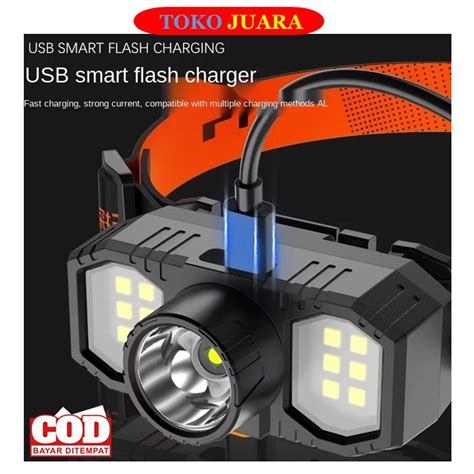 Jual Senter Kepala Mini Led W W Headlamp Usb Chargeable