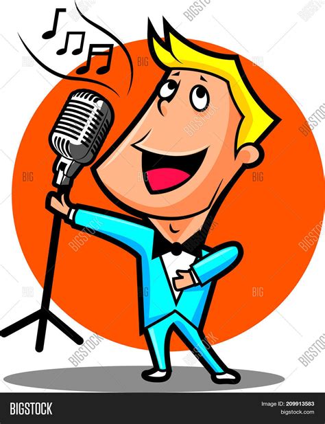 Cartoon Singer With Microphone