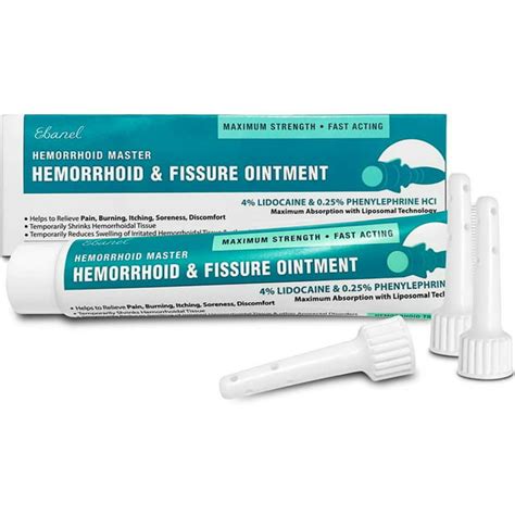 Ebanel Hemorrhoid Treatment Ointment 1 6 Oz Lidocaine Anal Fissure