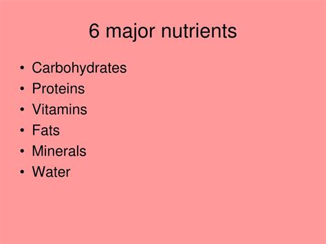 Ppt 6 Major Nutrients Powerpoint Presentation Free Download Id 5331980