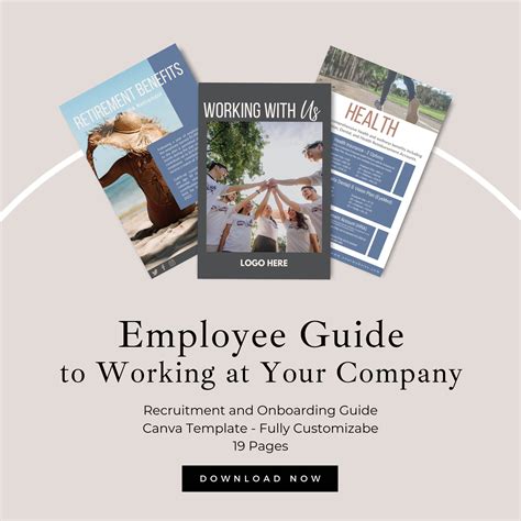 Employee Guide Benefits Brochure HR Onboarding Template Canva