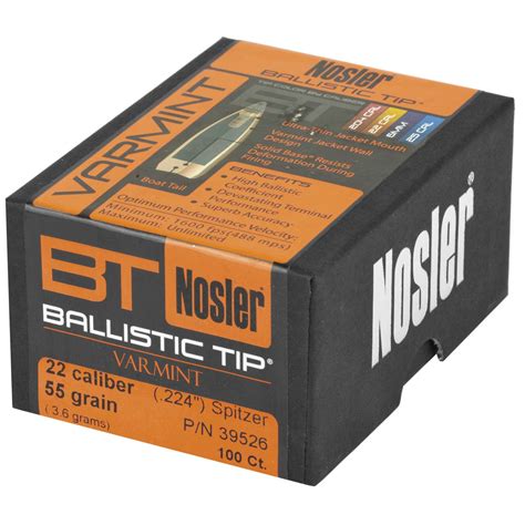 Nosler Ballistic Tip Varmint Cal Gr Spitzer Point