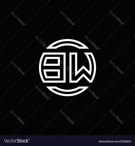 Logo Monogram With Negative Space Circle Vector Image