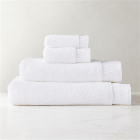 Arlow Organic Cotton White Bath Towels | CB2