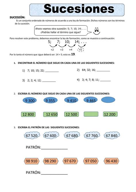 Ejercicios De Sucesiones Numericas Para Sexto Grado The Best Porn