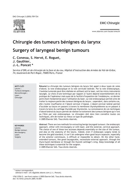 PDF Chirurgie des tumeurs bénignes du larynx DOKUMEN TIPS