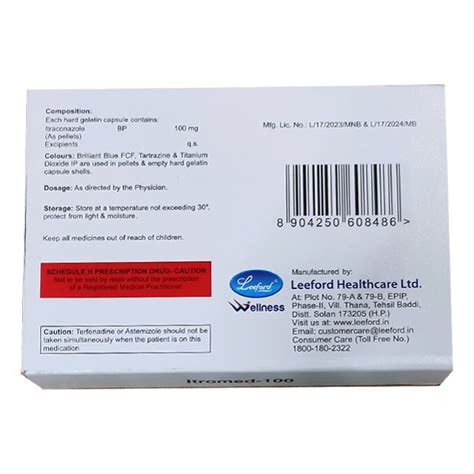 Itromed 100 Capsule 10s Price Uses Side Effects Netmeds