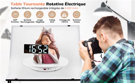 Aomdom Plateau Tournant Electrique Table Tournante Rotative électrique