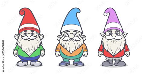 Vector Set Of Cute Funny Comical Little Fairy Tale Cartoon Colored