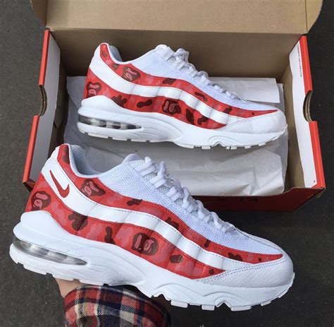 Nike Air Max 95 Custom Red And White Shoes