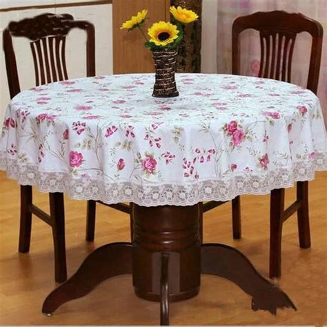 New Large lace printing tablecloth PVC round tablecloth Rural style thickening round table cloth ...