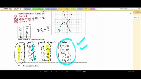 Mat Finite Math Section Part Transformations Youtube