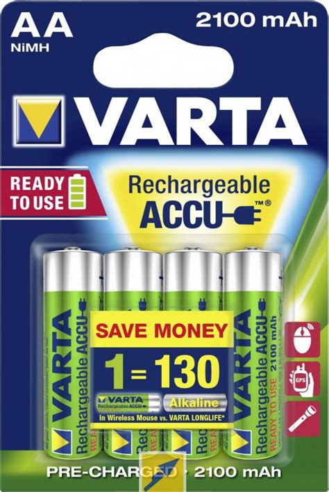 Батерии Varta Rechaccu Power Aa 2100mah Bli 4 Техмарт