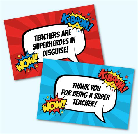 Superhero Teacher Appreciation Free Printables