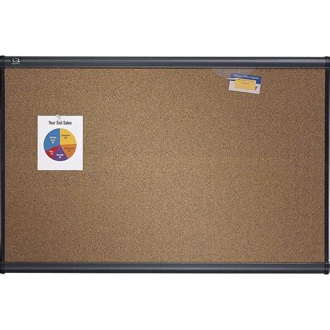 Quartet Prestige Coloured Cork Bulletin Board Graphite Frame 36 X 24