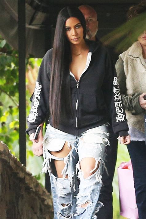 Kim Kardashian In Ripped Jeans Out In Beverly Hills 01042017 Hawtcelebs