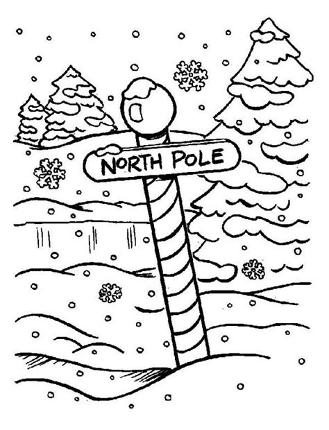 North Pole Sign Coloring Page