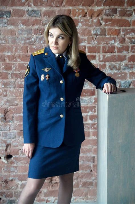 Military Girl Blonde In Uniform Stock Photo Image Of Medal Military 196471890