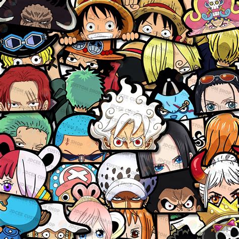 Aquaflask Peeker Stickers One Piece Luffy Sanji Zoro Nami Usopp Chopper