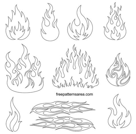 Printable Cut Out Flame Template