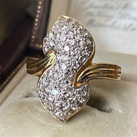 Stunning Unusual Vintage 750 18k 18ct Gold Multi Diamond Studded