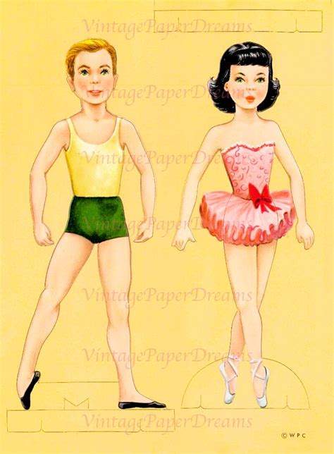 Vintage Paper Doll Printable Pdf Ballet Ballerina Paper Doll S S