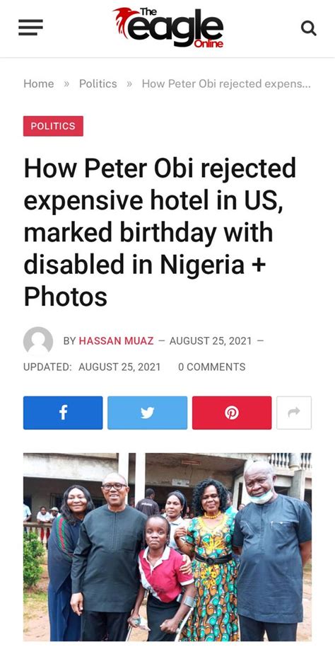 Peter Obi S Updates And Full Time Supporter On Twitter How HE Peter