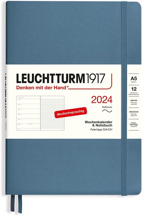 LEUCHTTURM1917 367785 Wochenkalender Notizbuch Medium A5 2024