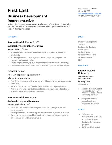 15 Business Development Resume Examples For 2025 Resume Worded