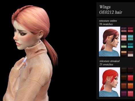 The Sims Resource WIngs OE0212 Hair Retextured By Jenn Honeydew Hum