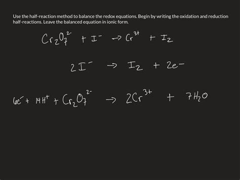 Balance The Redox Reaction Below Using The Half React Solvedlib