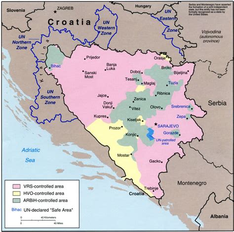 Front Lines In The Bosnian Civil War Crnaruka Maps On The Web