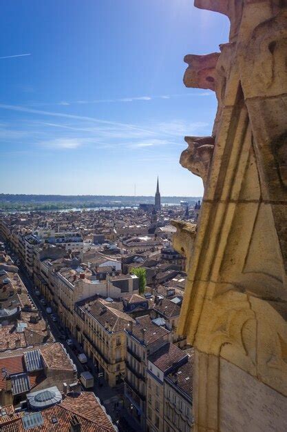 Premium Photo City Of Bordeaux Aerial View From The Pey Berland Tower