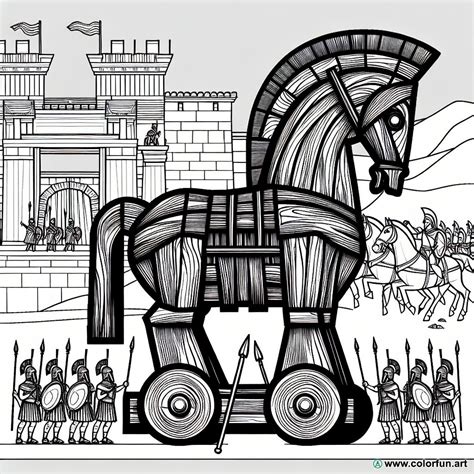 Dibujo para colorear de la Guerra de Troya Descargar o Imprimir de ...