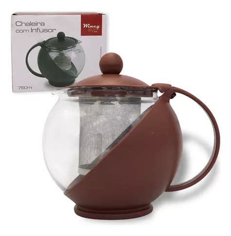 Tetera De Té De Vidrio De 750 Ml Con Infusor De Acero Inoxidable