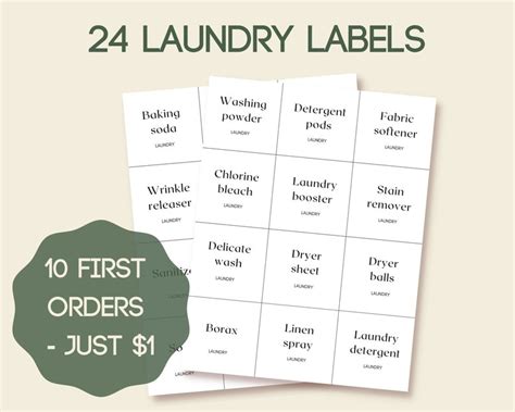 Laundry Labels Printable Pdf Organization Stickers Template Etsy