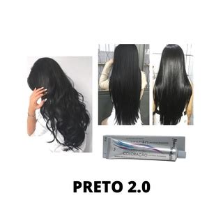 Tinta Cabelo Preto Azulado N 1 0 Tinta Coloração Preto N2 0 Tinta De