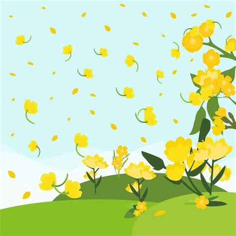 Free Canola Flower With Field Bakcground Vector 170644 Vector Art at ...