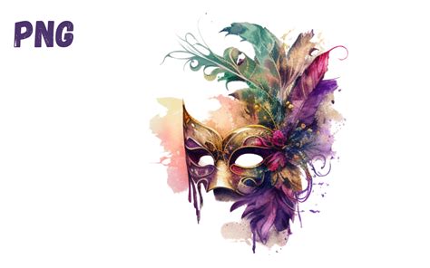 Mardi Gras Mask Watercolor V1 Graphic by NESMLY · Creative Fabrica