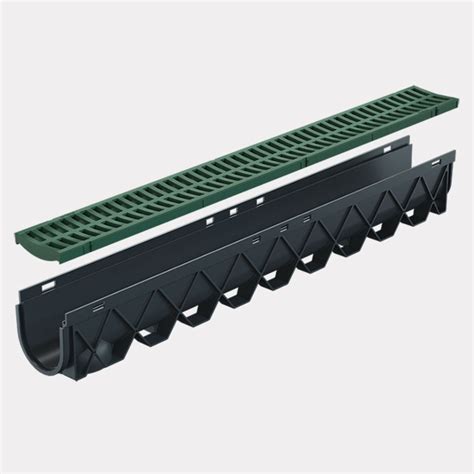 Storm Drain™ 1m Complete With Green Plastic Grate Archipro Au