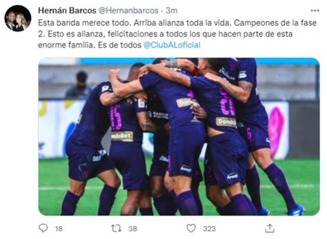 Alianza Lima Hern N Barcos Public Emotivo Mensaje Para El Equipo