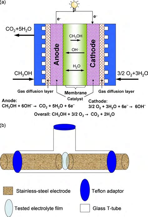 Schematics Of A Experimental Set Up And Electrode Reactions In A