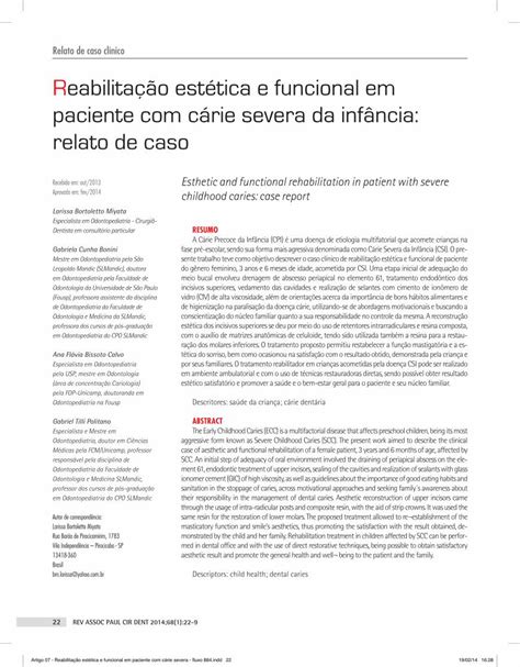 PDF Relato de caso clínico MIYATA C CA A A Reabilitação revodonto