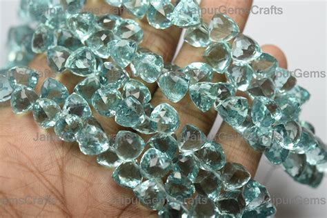 8 Inches Strand Sea Green Hydro Quartz Side Drilled Faceted Etsy