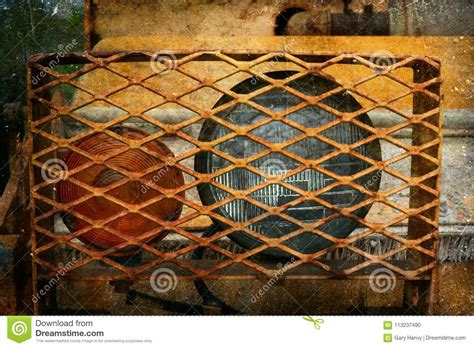 Machinery Lights Behind Yellow Metal Grill Stock Photo Image Of Duty