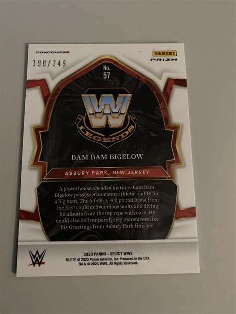 Panini Select Wwe Bam Bam Bigelow Lt Blue Prizm