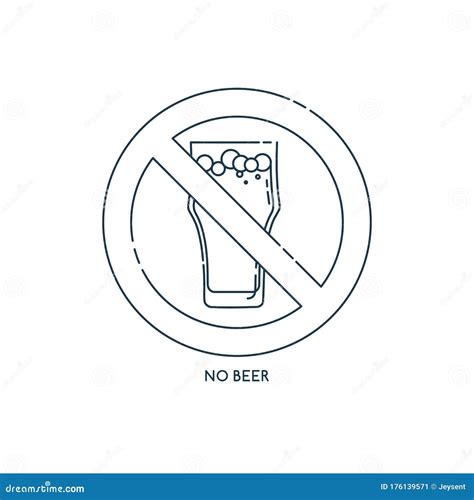 Prohibition Alcohol Sign No Beer Color Illustration Of A Glass Of