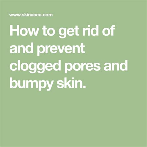 How To Get Rid Of And Prevent Clogged Pores And Bumpy Skin Clear Clogged Pores Bumpy Skin