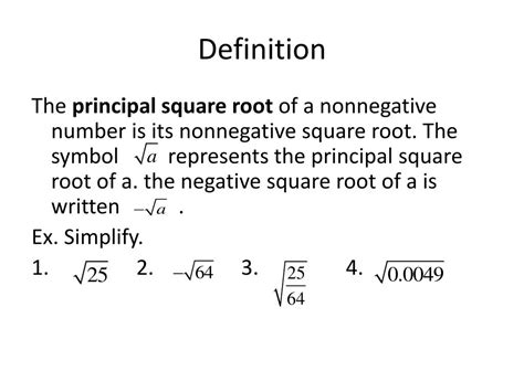 Principal Square Root